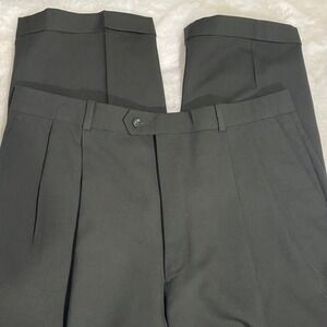 Versini Mens 100% Pure Virgin Wool Dress Pants Pleated Cuffed‎ Career Sz 38